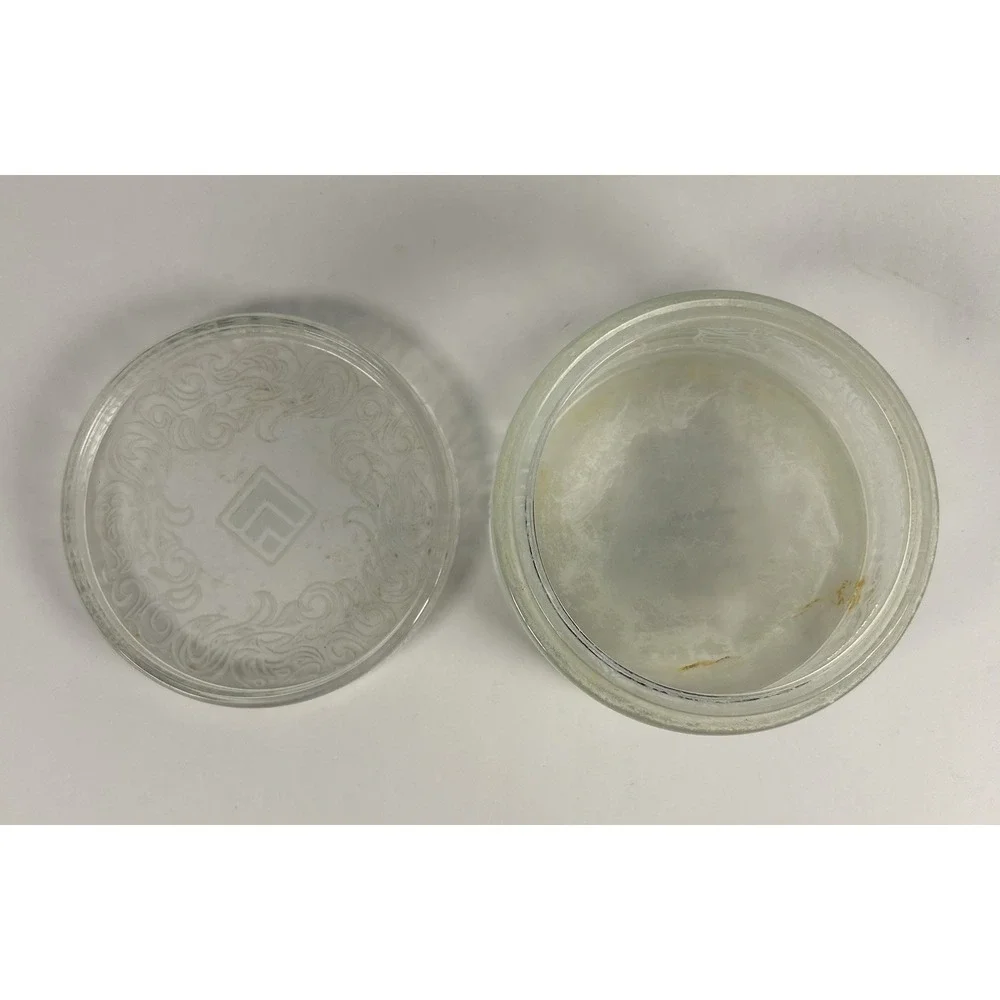 Vintage 1940's Lucien Lelong 5 oz Face Powder Glass Jar